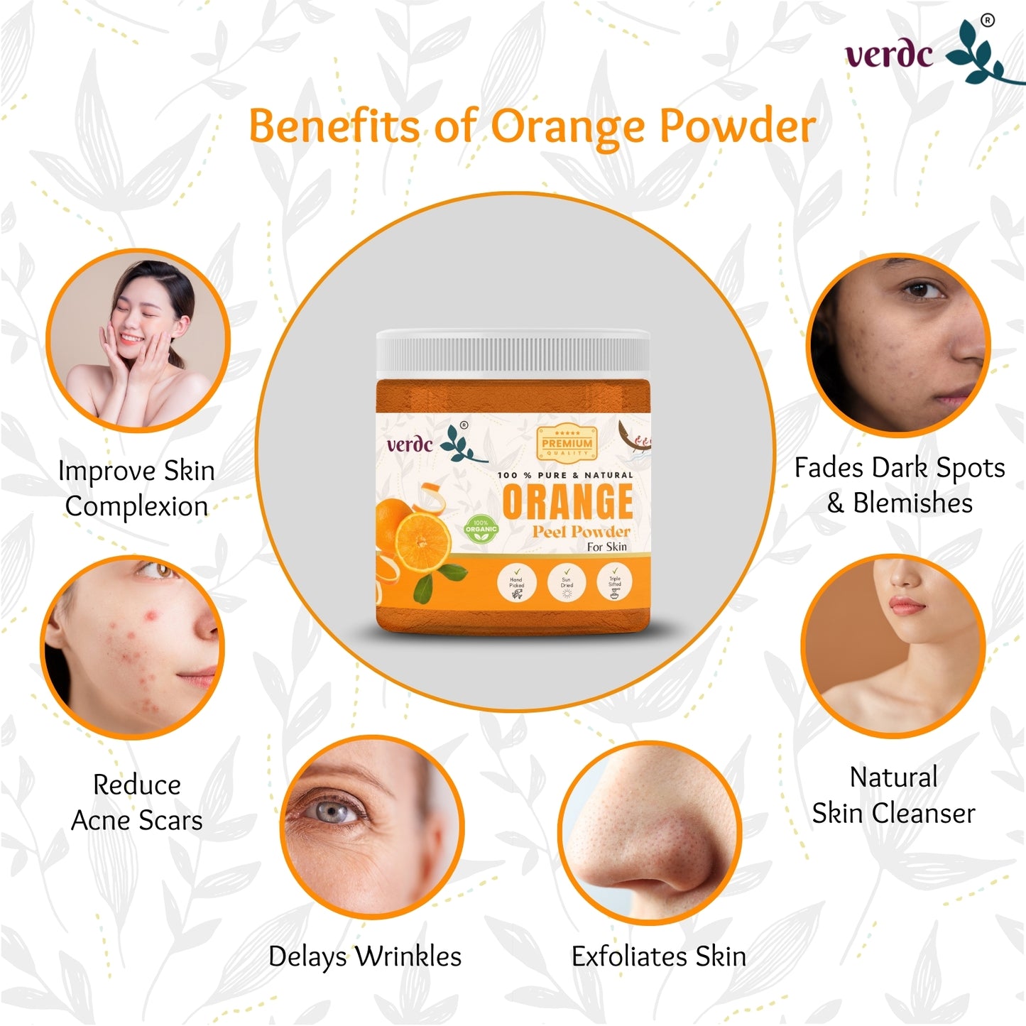 100% Pure & Natural Orange Peel Powder for Bright Skin - (150 GM)