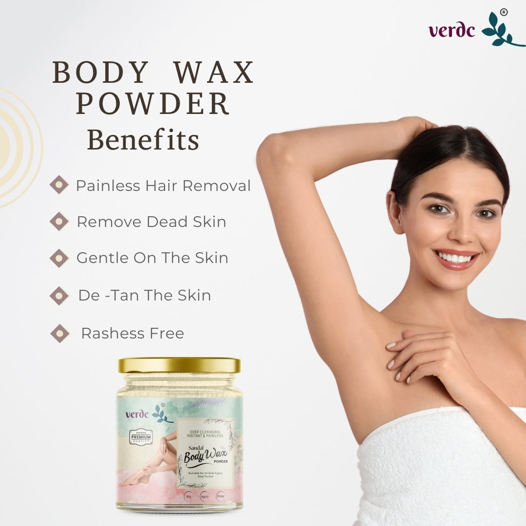 Herbal Body Wax Powder with Sandal Wood for full body waxing-Painless & Instant
