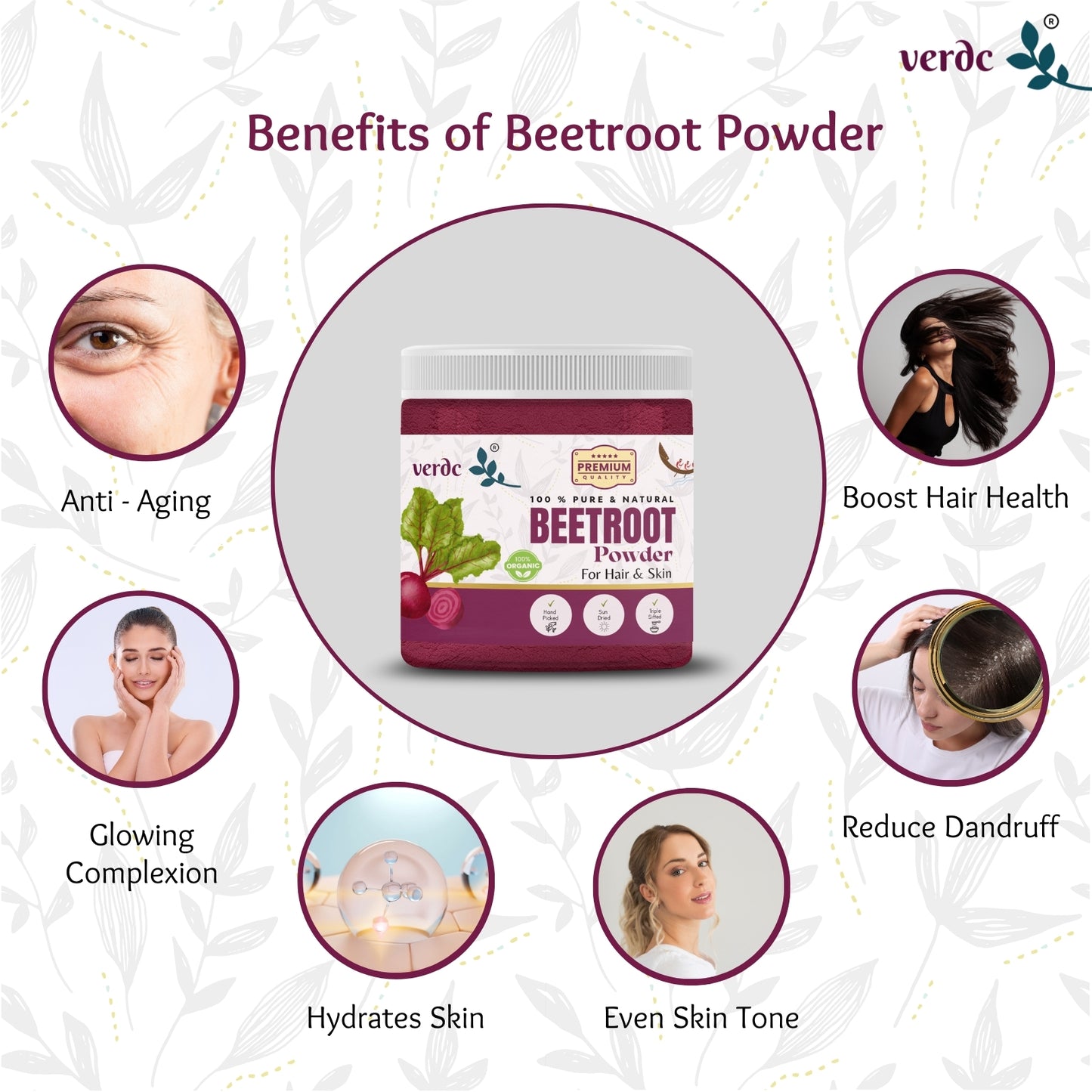 100% Pure & Natural Beetroot Powder for Face/Hair/Lips -(180 GM)