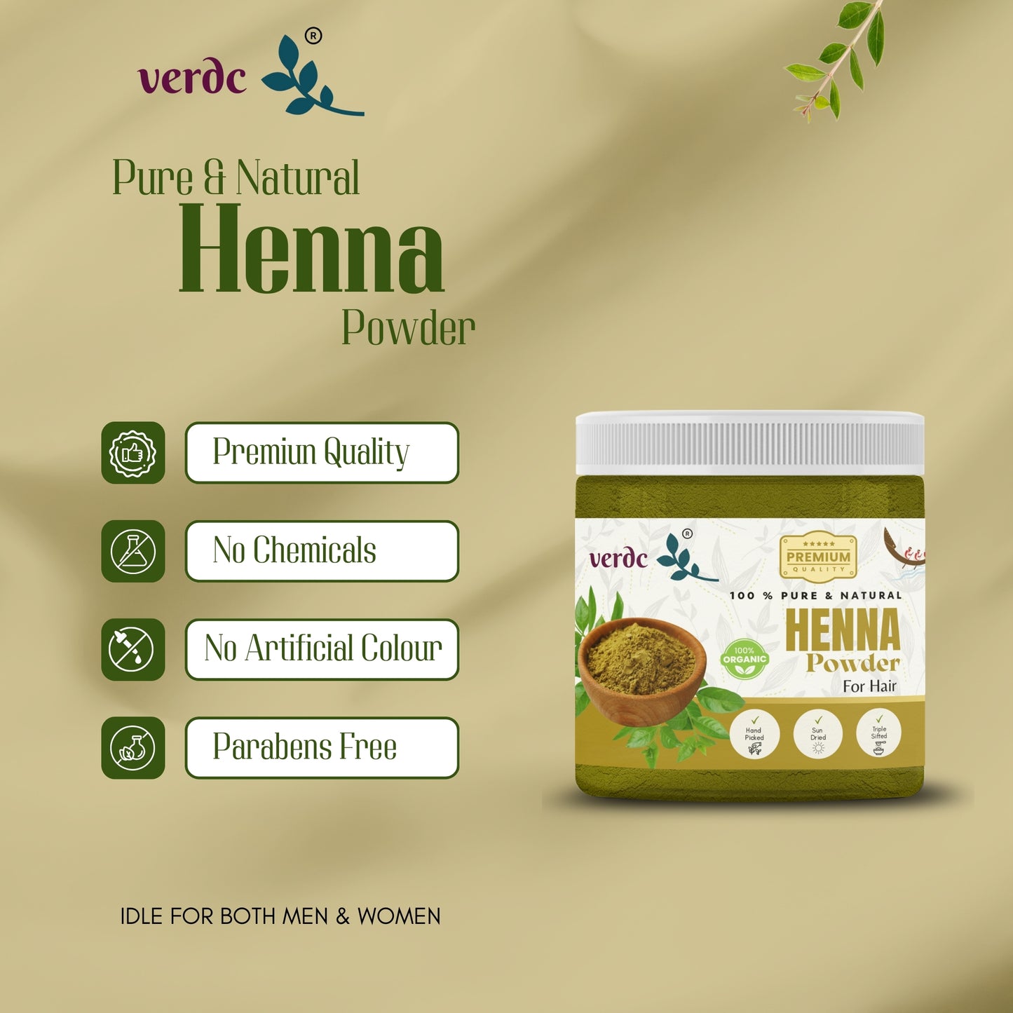 100% Pure & Natural Henna Leaf Powder For Hair (Lawsonia inermis, 150 GM)