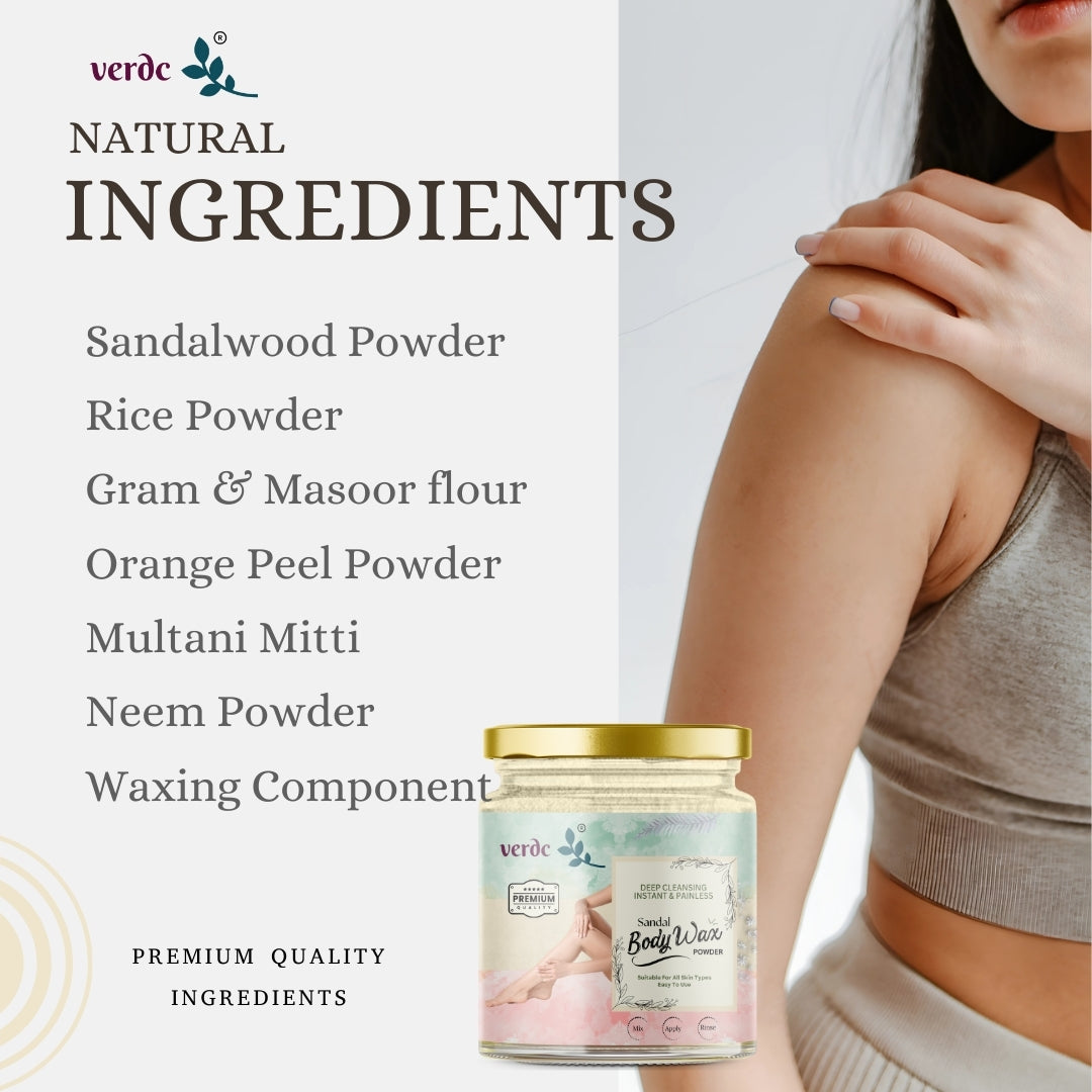 Herbal Body Wax Powder with Sandal Wood for full body waxing-Painless & Instant