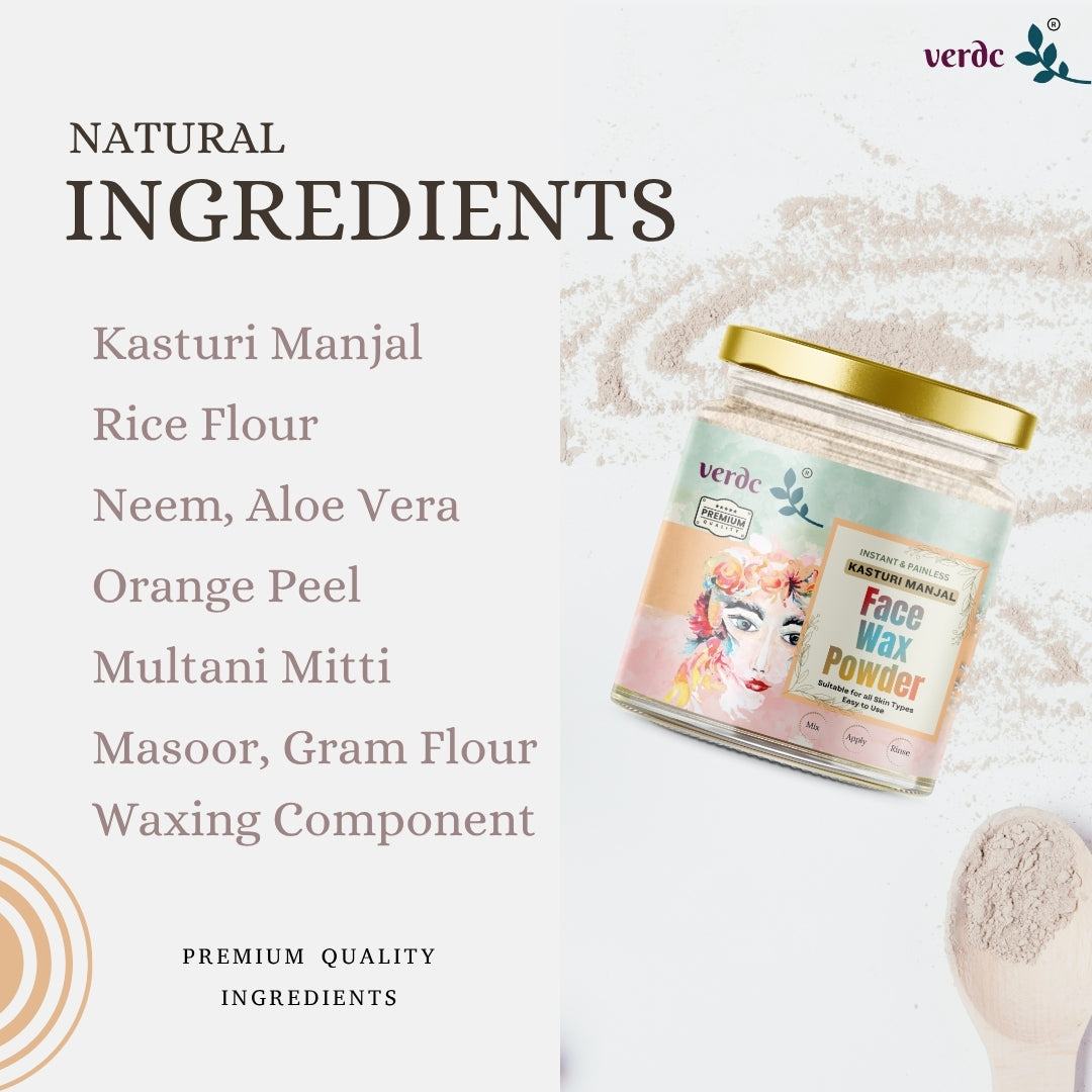Kasturi Manjal  Face Waxing Powder, Painless & Quick