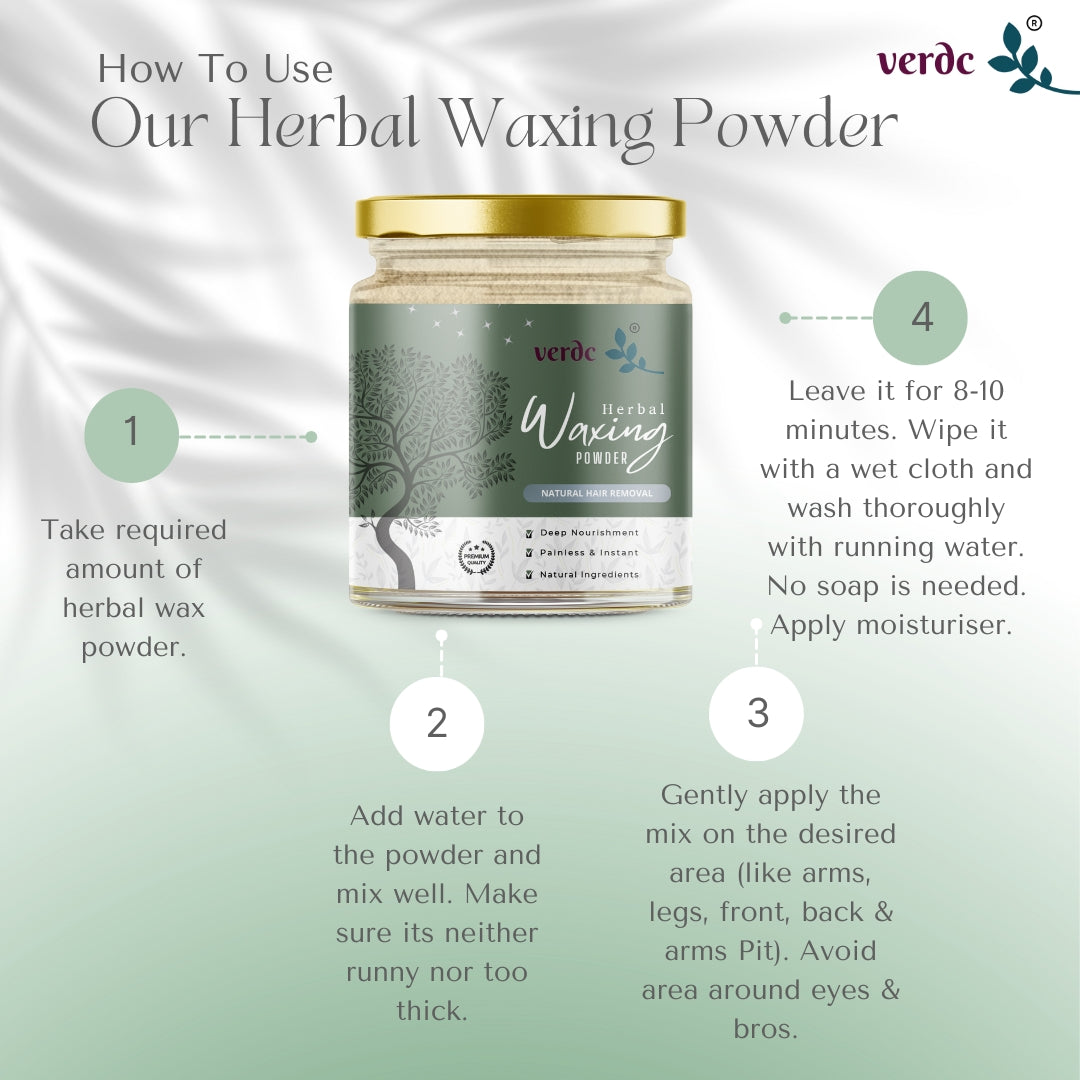 Herbal Hair Removal Wax Powder with Rose Petals, Ubtan & Aloevera For Full Body