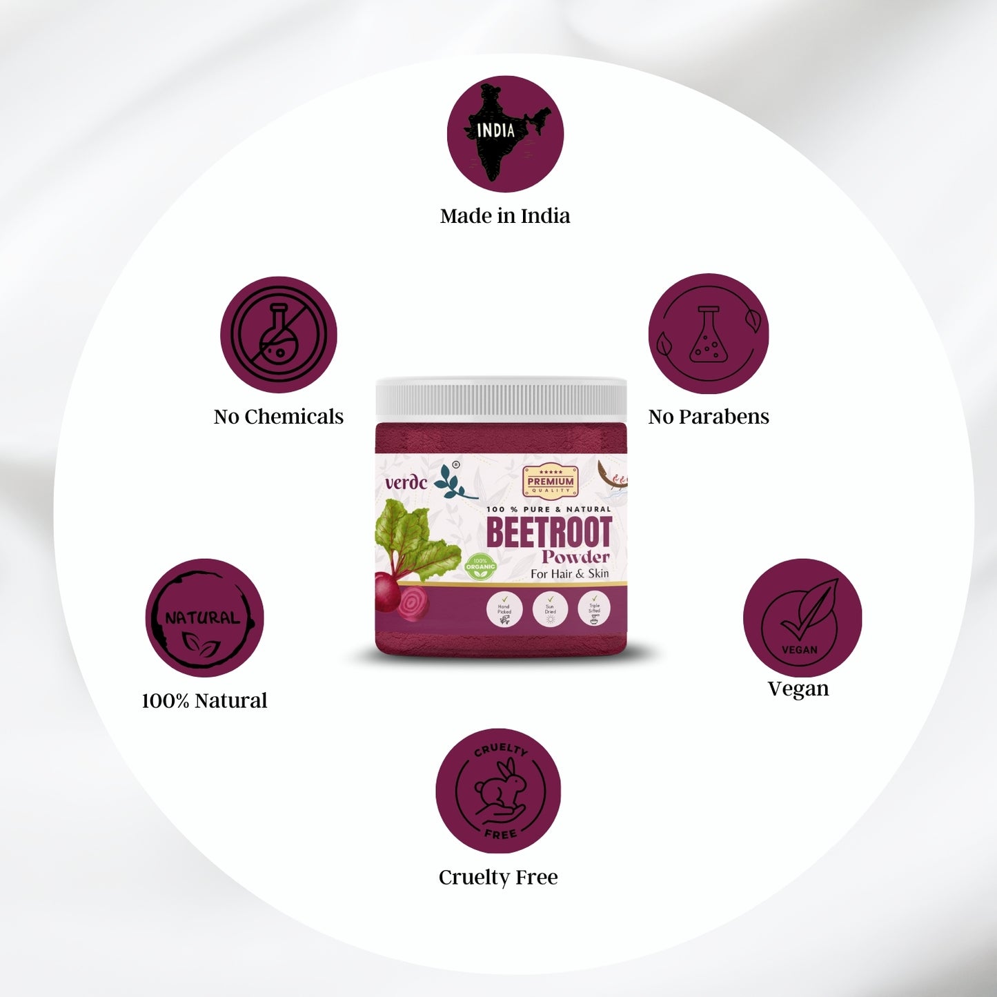 100% Pure & Natural Beetroot Powder for Face/Hair/Lips -(100 GM)