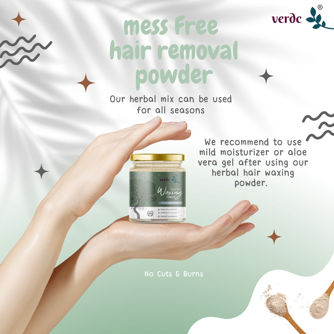 Herbal Hair Removal Wax Powder with Rose Petals, Ubtan & Aloevera For Full Body