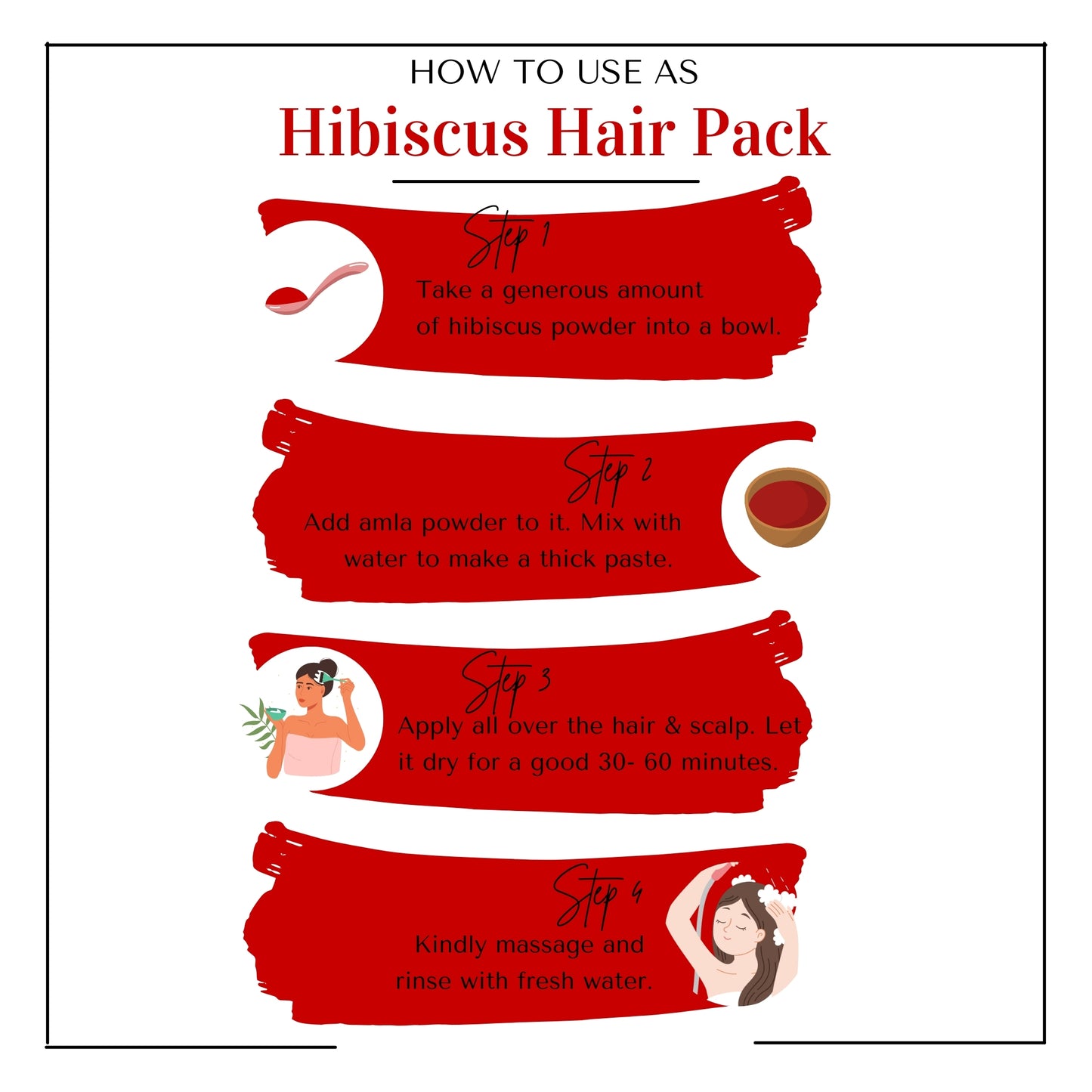 Natural Hibiscus Flower Powder for Face, Skin & Hair - (200 GM)