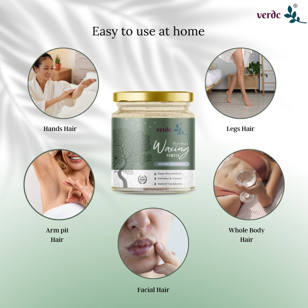 Herbal Hair Removal Wax Powder with Rose Petals, Ubtan & Aloevera For Full Body
