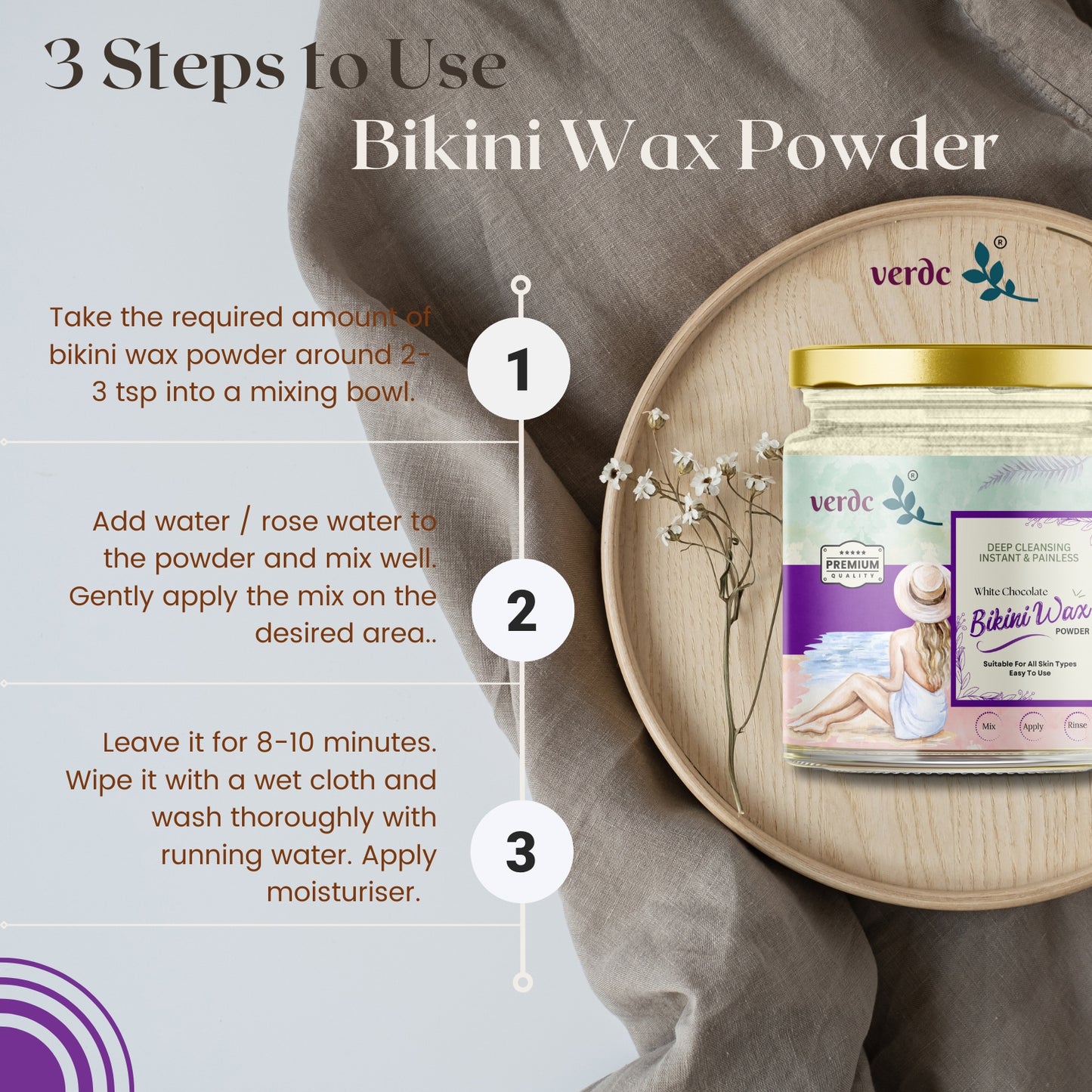 Bikini Wax Powder for Intimate Area - White Chocolate | Painless & Instant