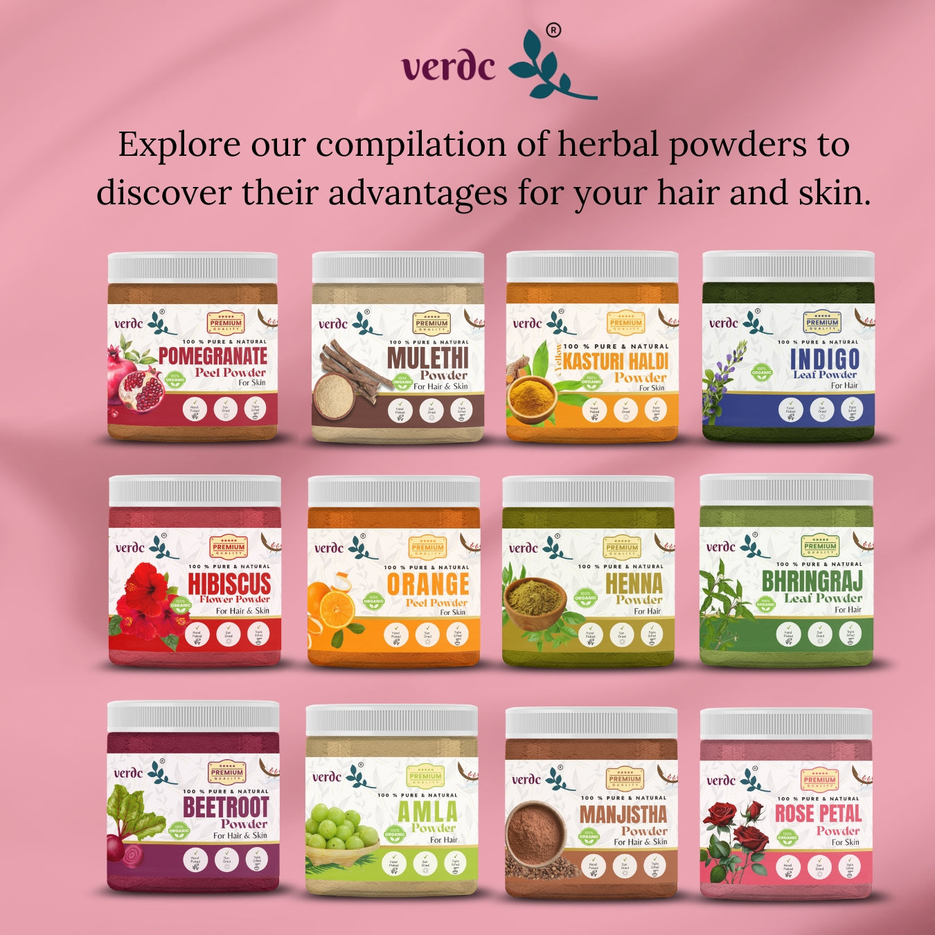 100% Pure & Natural Rose Petals Powder for Face/Hair/Lip -Glowing Skin- (100 GM)