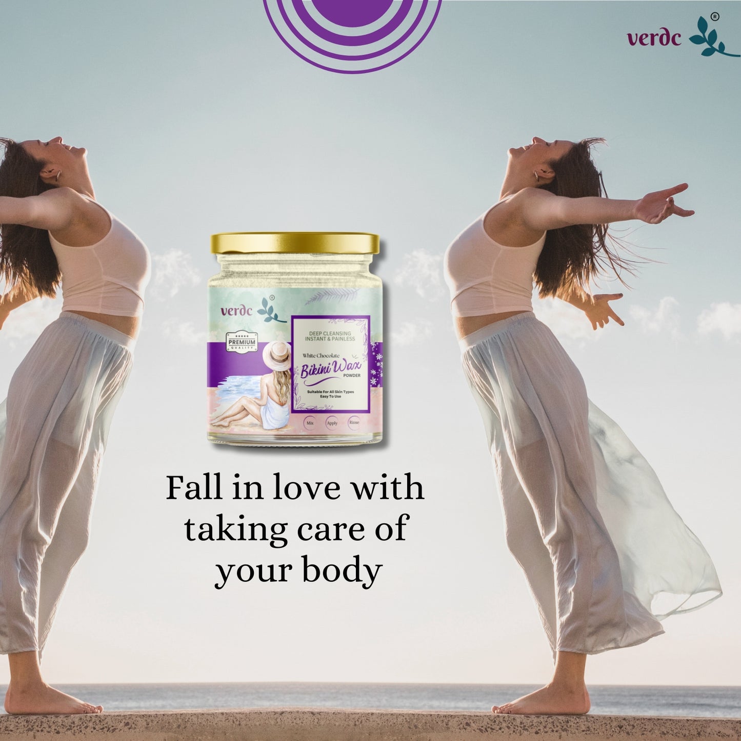 Bikini Wax Powder for Intimate Area - White Chocolate | Painless & Instant