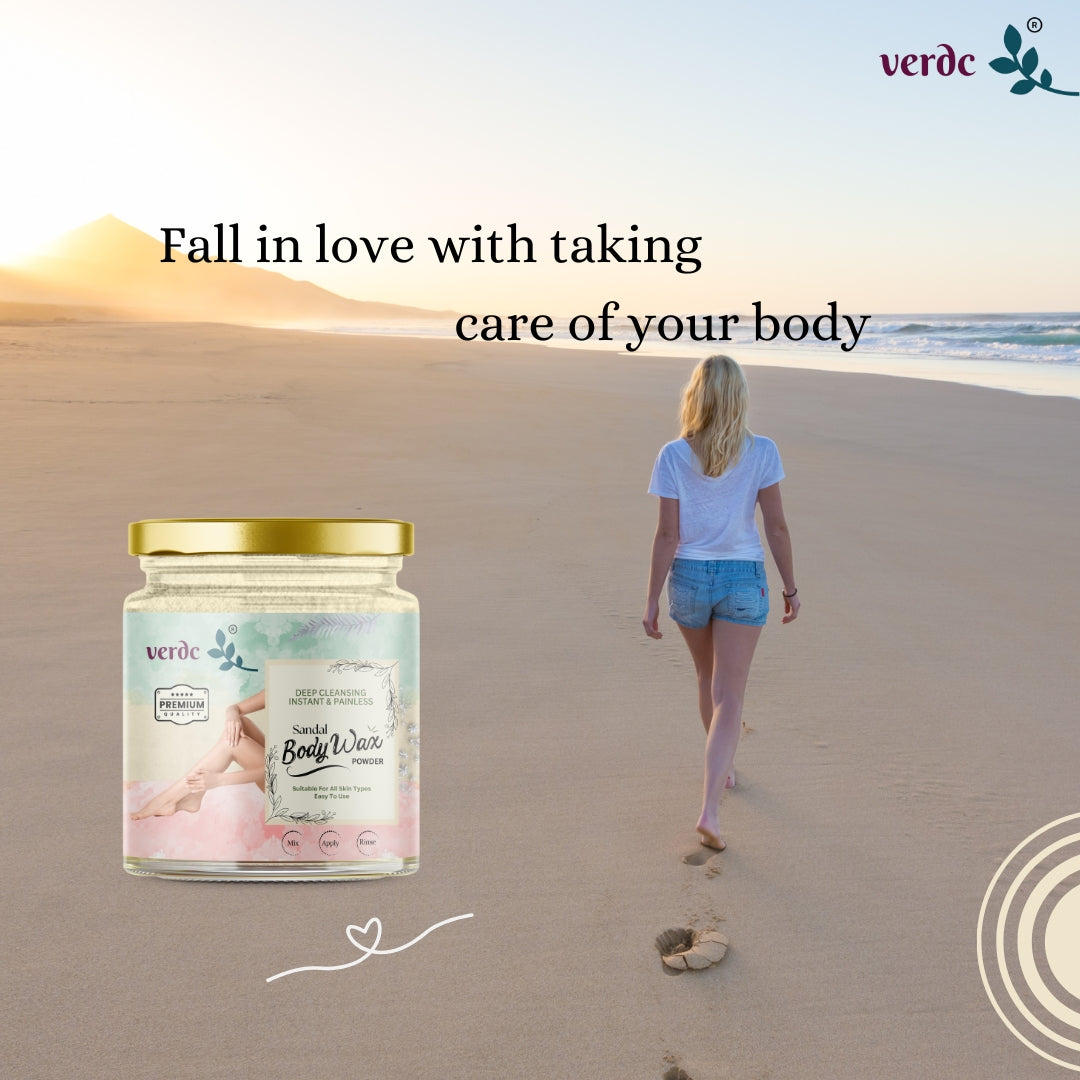 Herbal Body Wax Powder with Sandal Wood for full body waxing-Painless & Instant