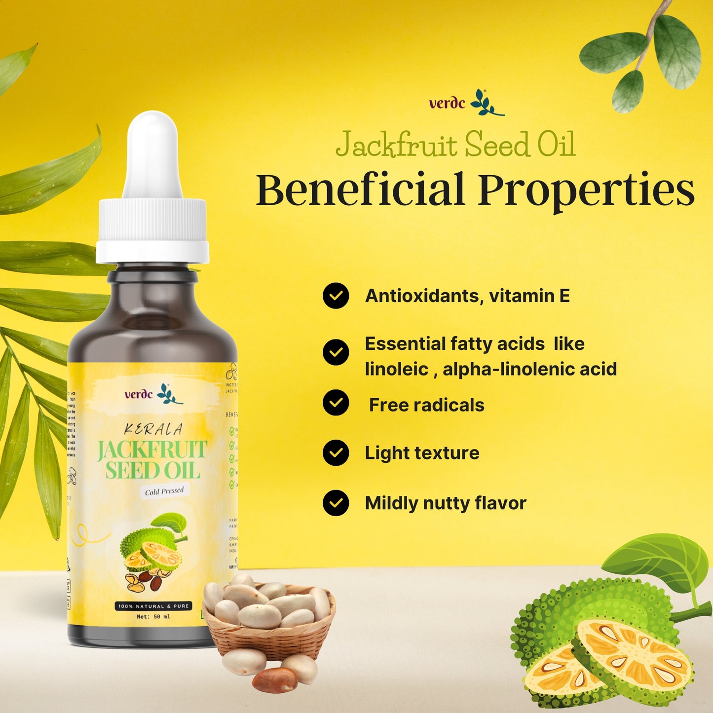Premium Jackfruit Seed Oil for Face Beauty - Face Oil For Anti - aging - 50 ml