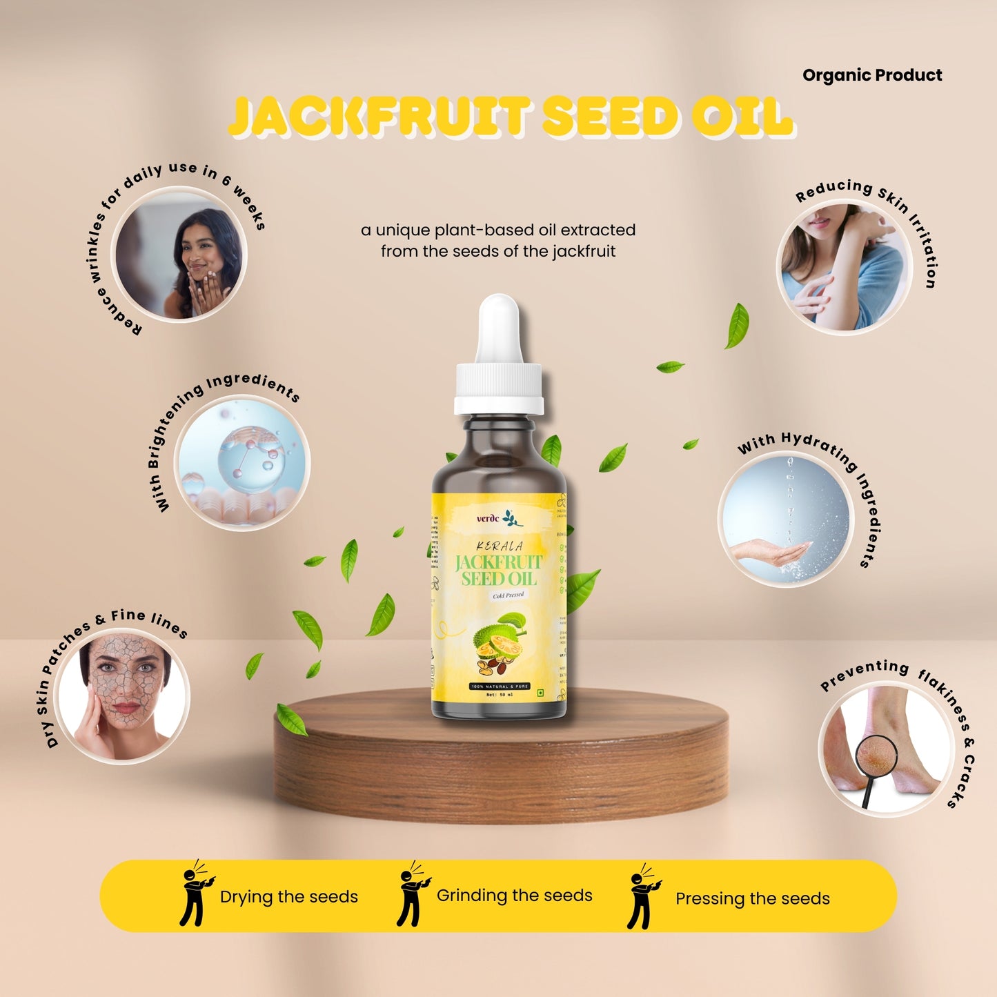 Premium Jackfruit Seed Oil for Face Beauty - Face Oil For Anti - aging - 50 ml