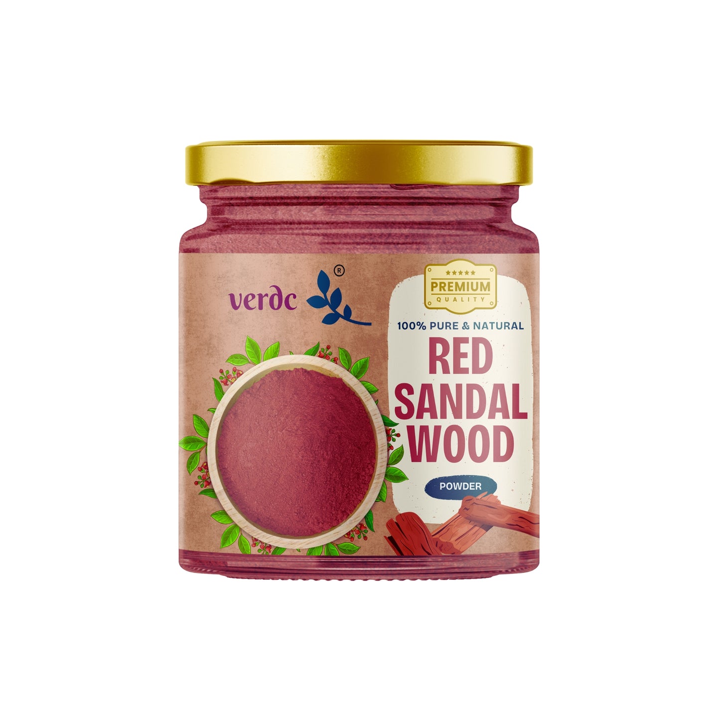 100% Pure & Natural Red Sandalwood Powder (Lal Chandan Raktha Chandan) 75 Gm