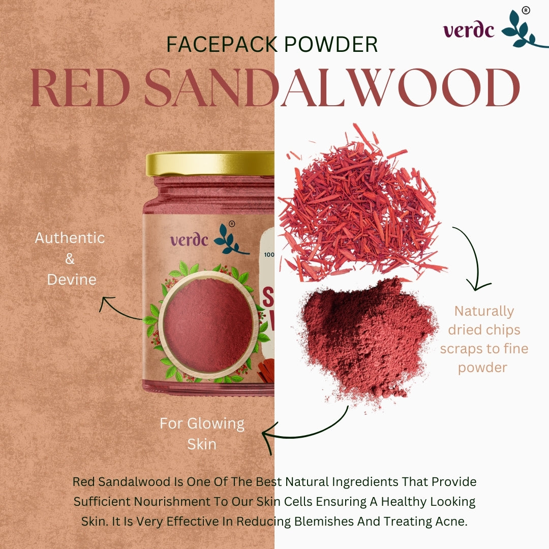 100% Pure & Natural Red Sandalwood Powder (Lal Chandan Raktha Chandan) 75 Gm
