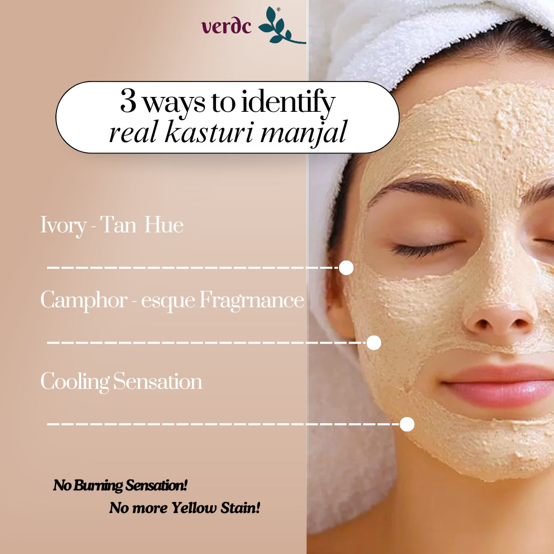 Organic Kasturi Manjal (White) 100% Natural Face Pack Powder For Glowing Skin & De-Tanning - 90 Gm