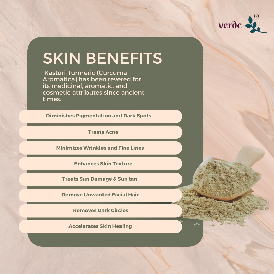 Wild Turmeric Face Pack Powder - 100% Organic Kasturi Haldi / Kasturi Manjal