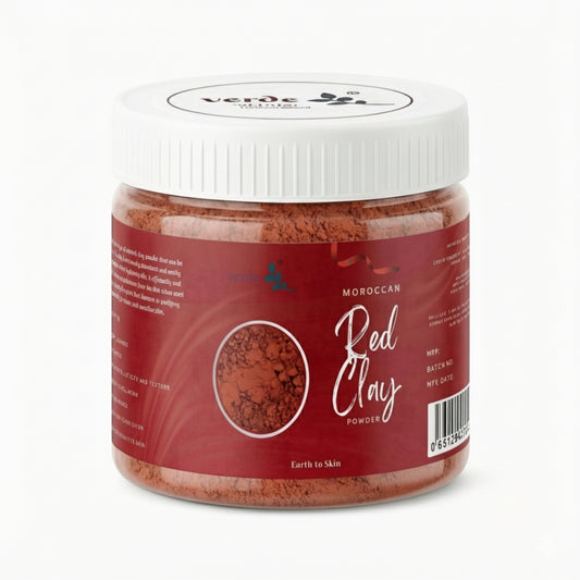 100% Pure Moroccan Red Clay Powder | 200GM | Raw Clay Facial Mask | Deeply Cleanses Pores & Purifies the Skin