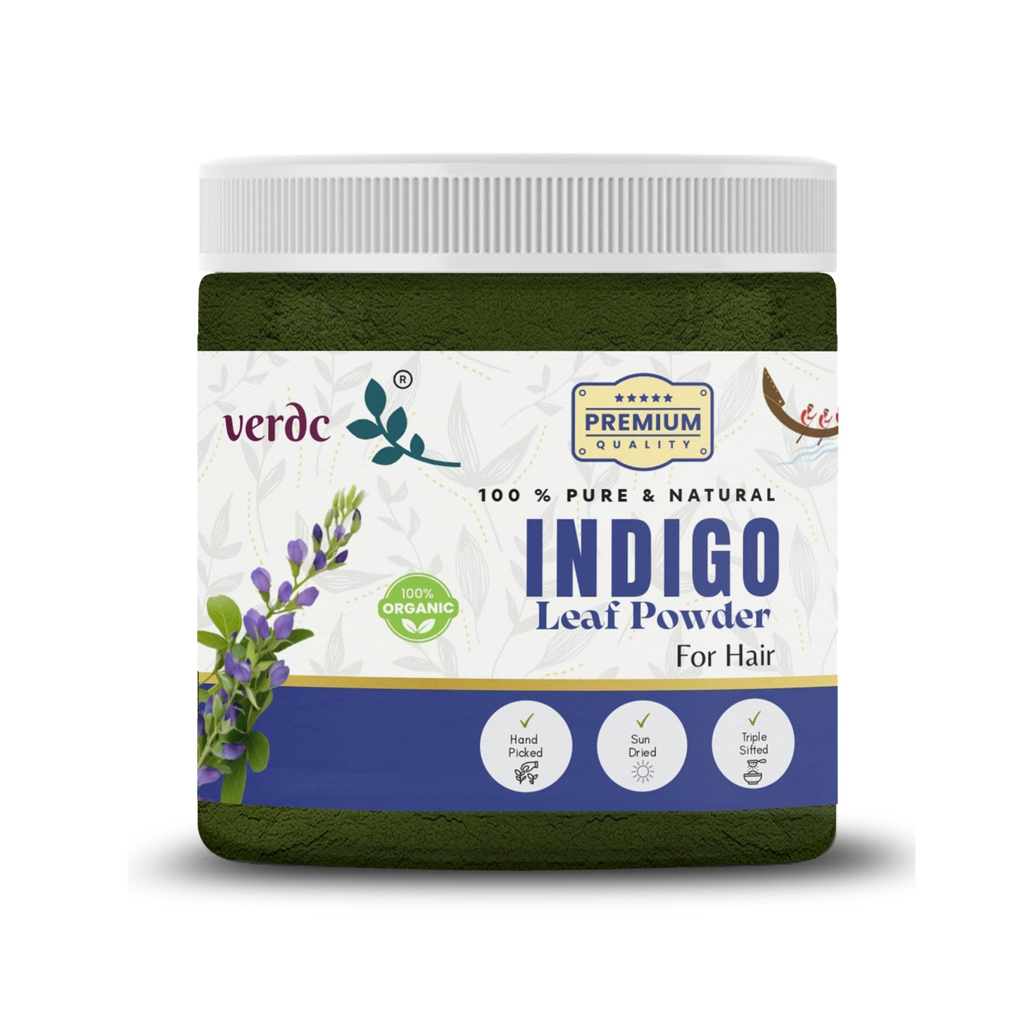 100% Pure & Natural Indigo Leaf Powder for Hair (Indigofera Tinctoria, 150 GM)