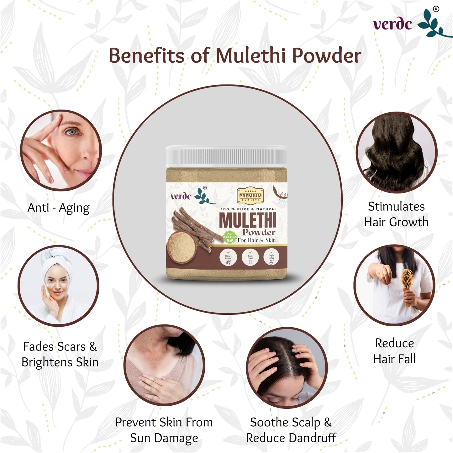 100% Pure & Natural Mulethi Powder for Face/Hair (Liquorice /Yashimadhu -100 GM)