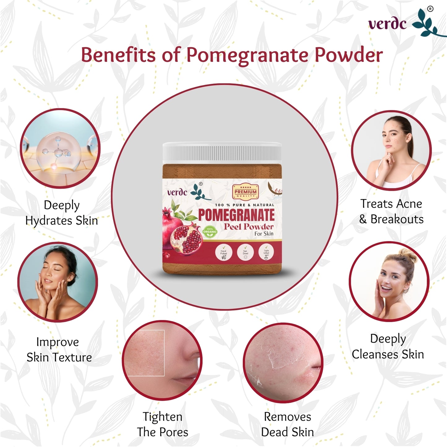 100% Pure & Natural Pomegranate/ Anar Peel Powder for Skin (180 GM)