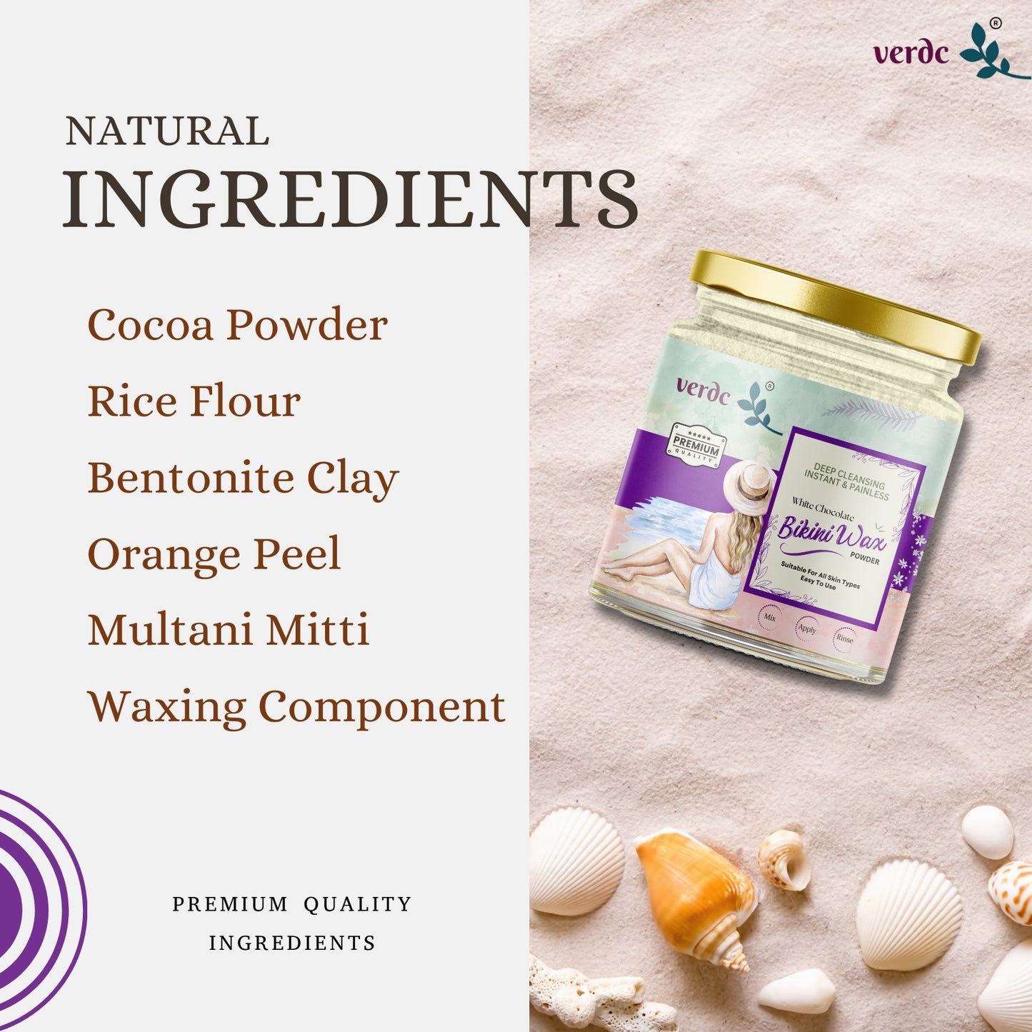 Bikini Wax Powder for Intimate Area - White Chocolate | Painless & Instant