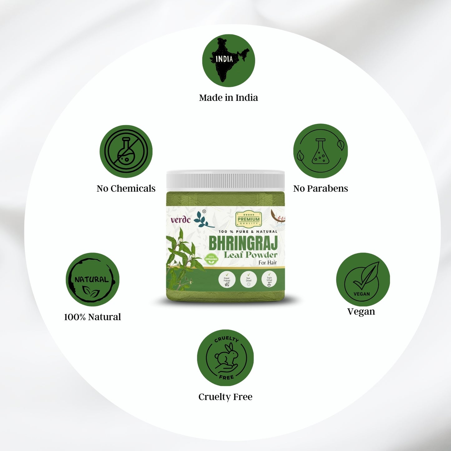 100% Natural Bhringraj Powder for Hair Growth ( Karisalankanni 150 GM )