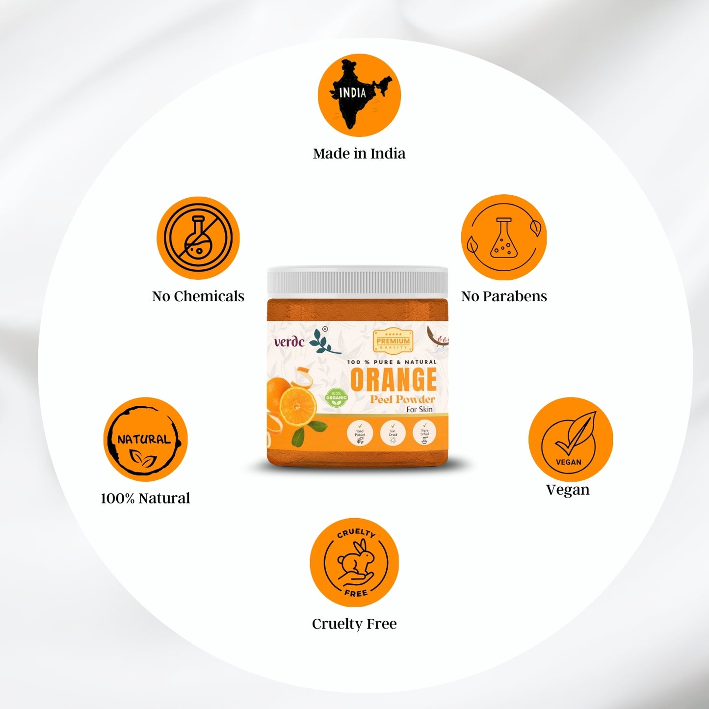 100% Pure & Natural Orange Peel Powder for Bright Skin - (150 GM)