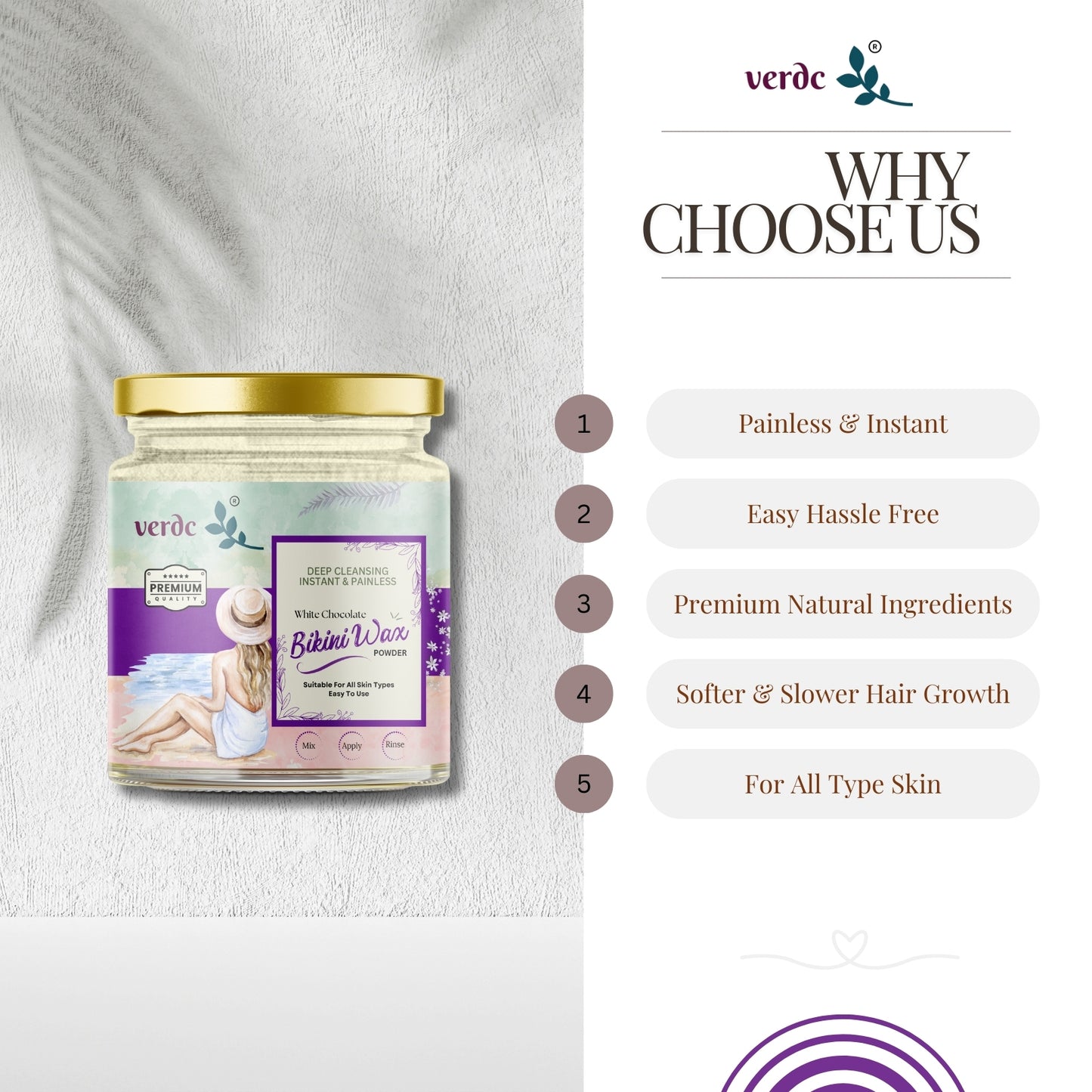 Bikini Wax Powder for Intimate Area - White Chocolate | Painless & Instant