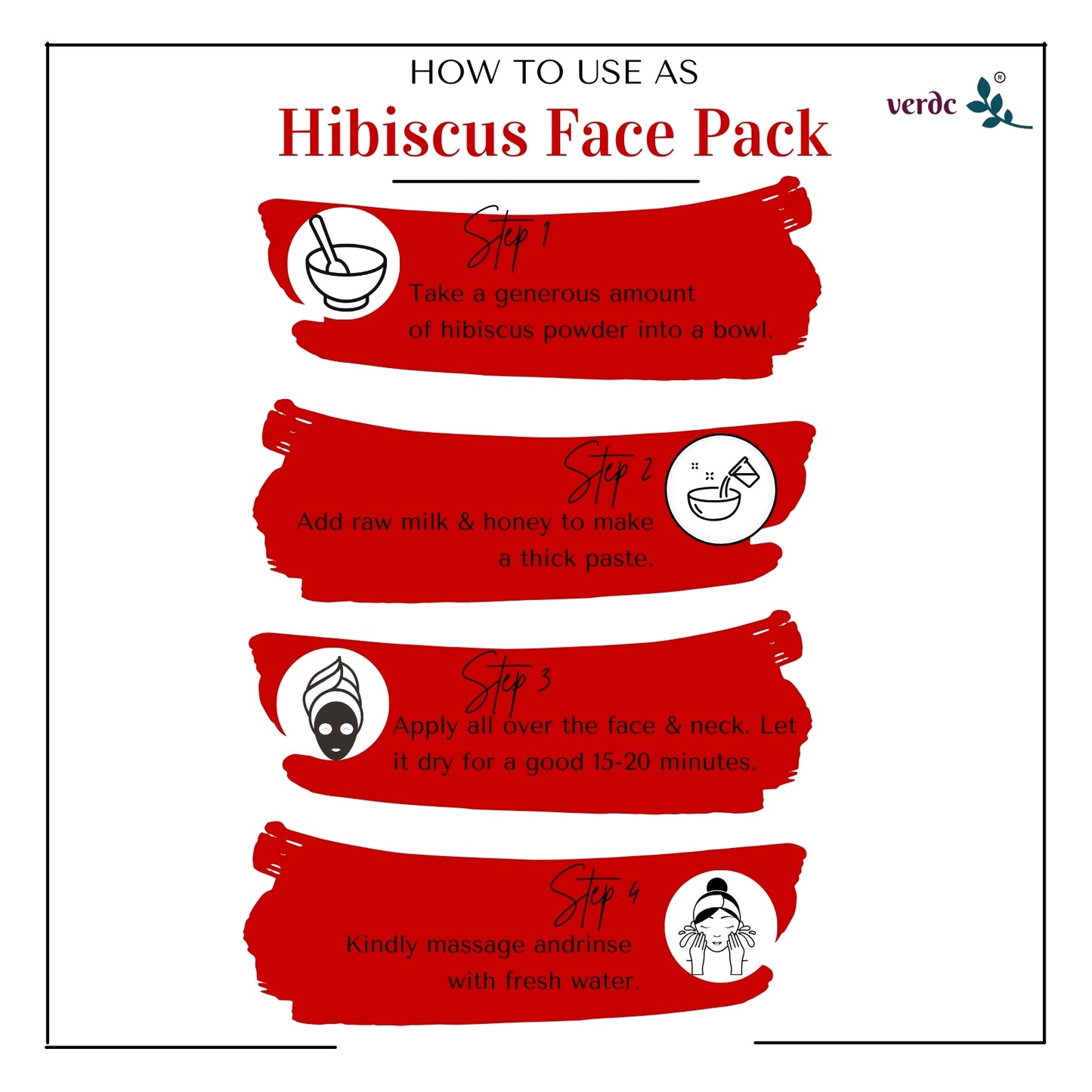 Natural Hibiscus Flower Powder for Face, Skin & Hair - (200 GM)