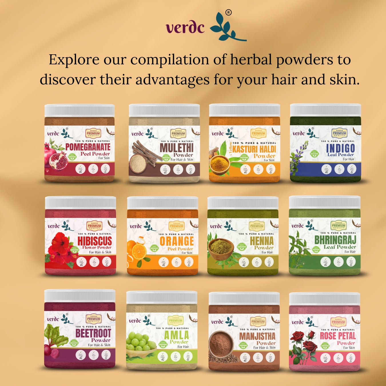 100% Pure & Natural Yellow Kasturi Haldi/Manjal Powder for Clear Skin 100 GM