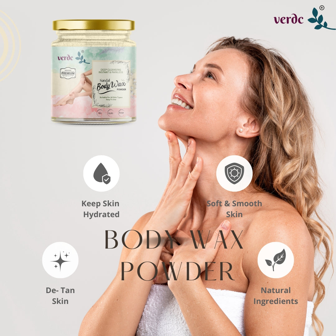 Herbal Body Wax Powder with Sandal Wood for full body waxing-Painless & Instant
