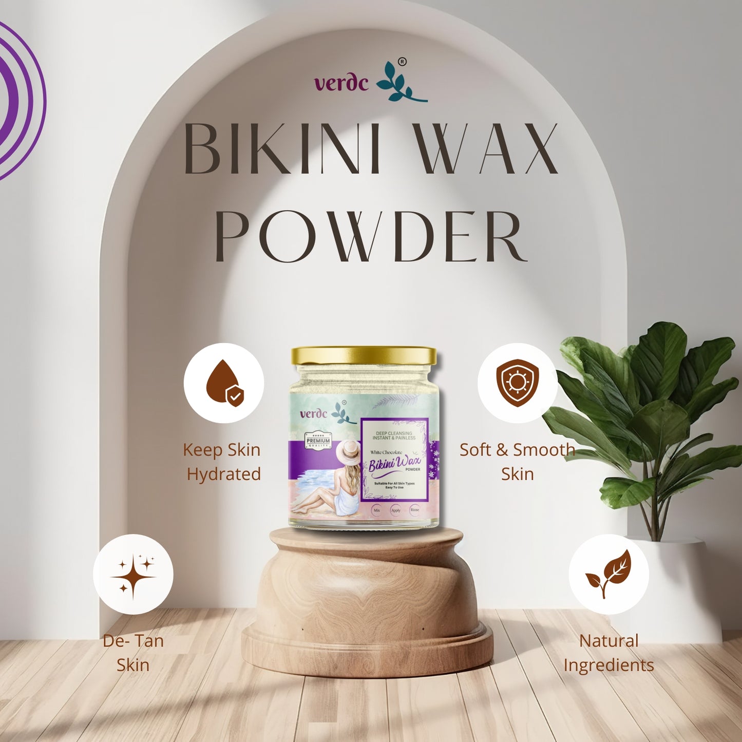 Bikini Wax Powder for Intimate Area - White Chocolate | Painless & Instant