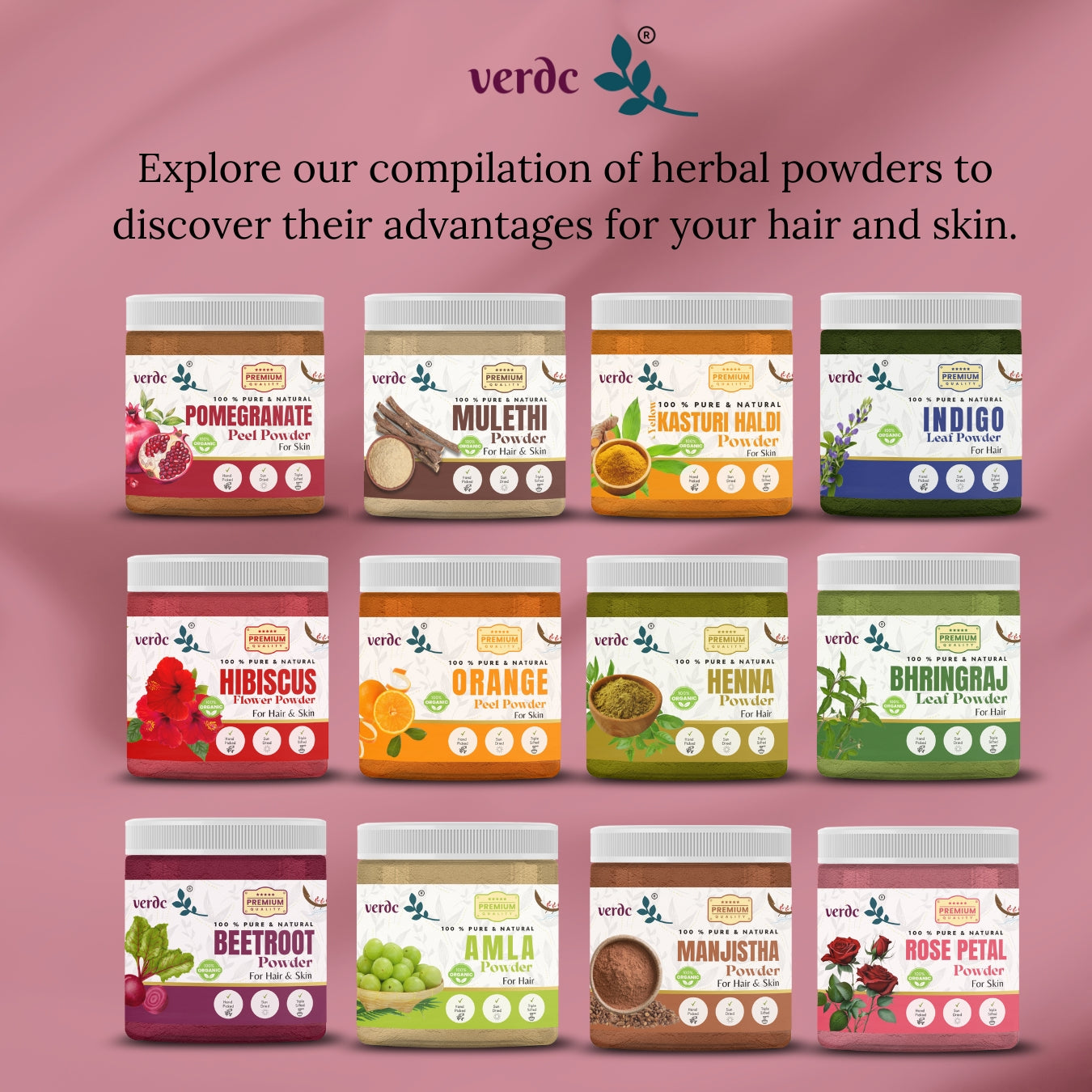 100% Pure & Natural Pomegranate/ Anar Peel Powder for Skin (180 GM)