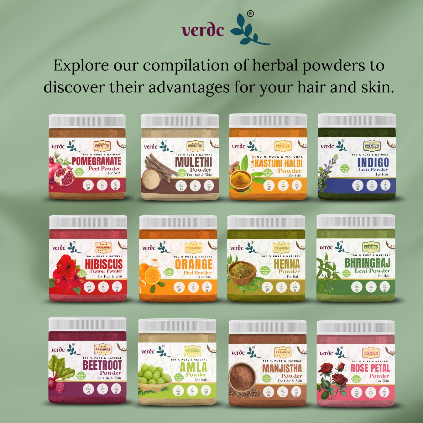 100% Natural Bhringraj Powder for Hair Growth ( Karisalankanni 150 GM )