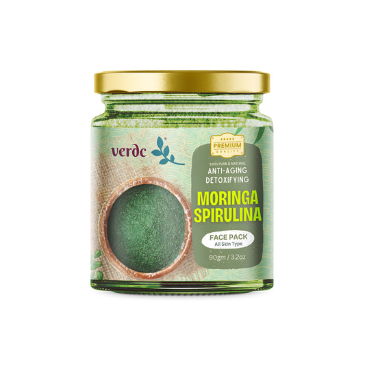 Moringa Spirulina Face Pack Powder For Anti-aging & Detoxifying For Men & Women
