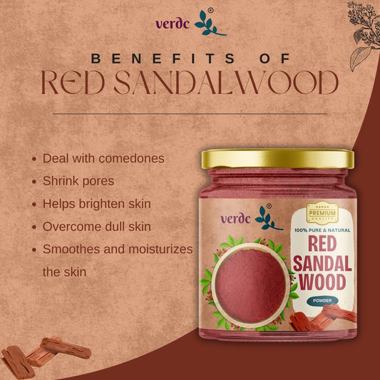 100% Pure & Natural Red Sandalwood Powder (Lal Chandan Raktha Chandan) 75 Gm