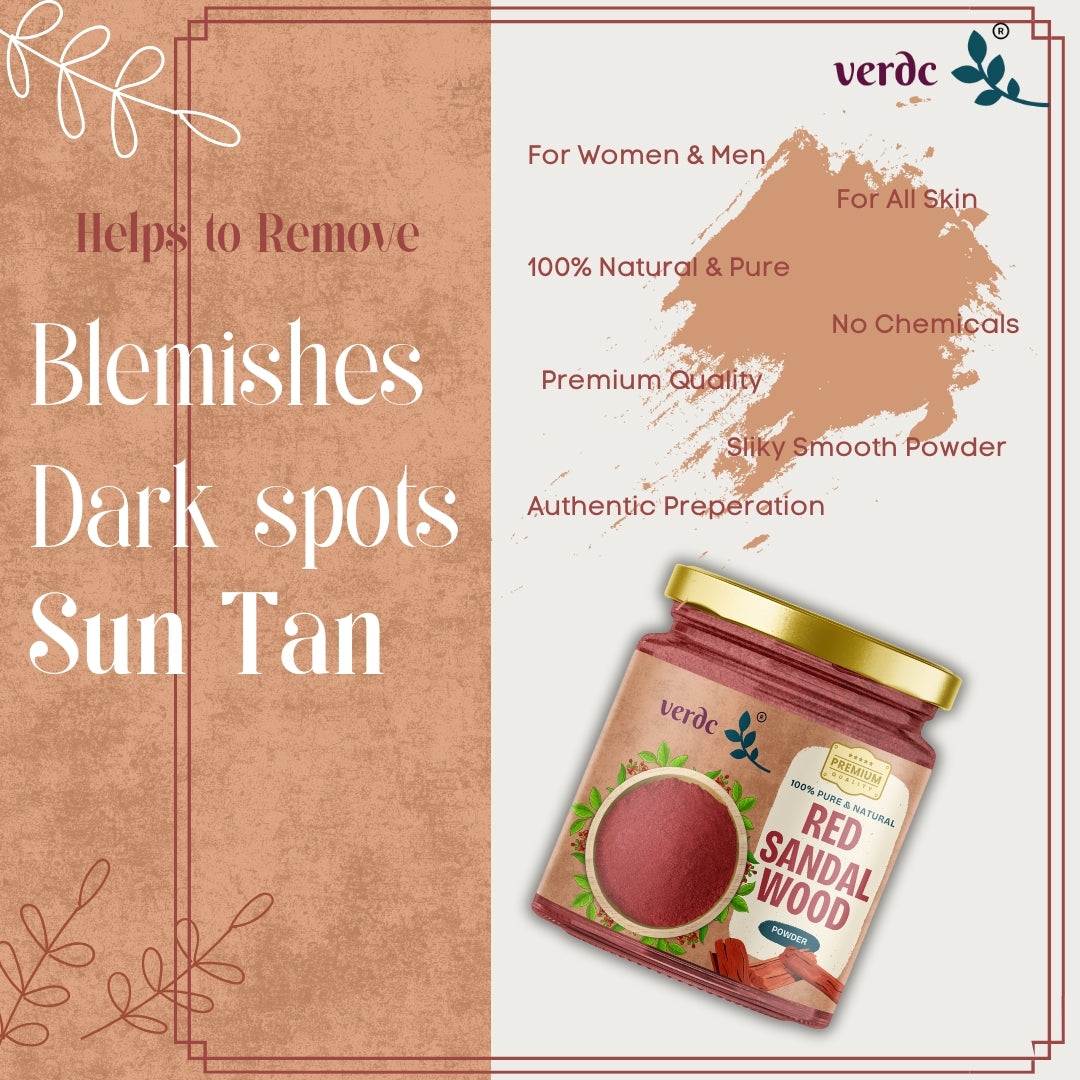 100% Pure & Natural Red Sandalwood Powder (Lal Chandan Raktha Chandan) 75 Gm