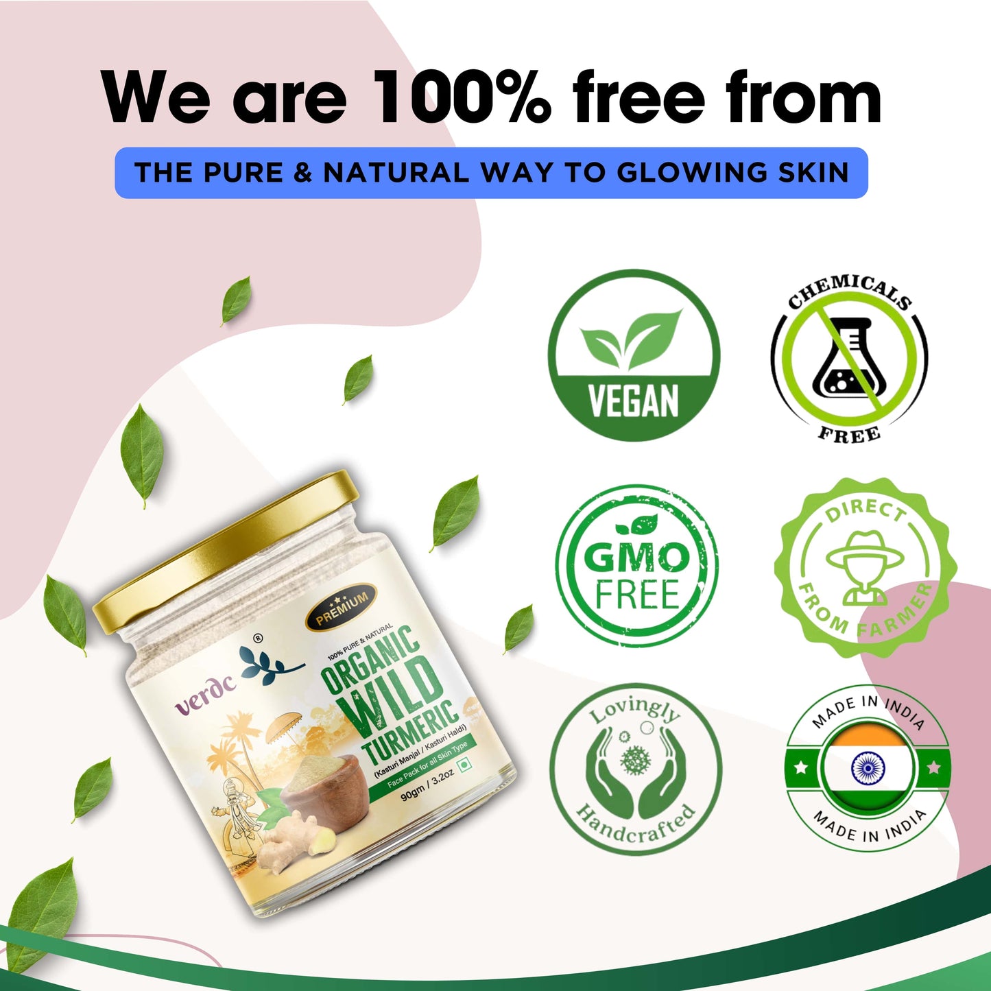 Wild Turmeric Face Pack Powder - 100% Organic Kasturi Haldi / Kasturi Manjal