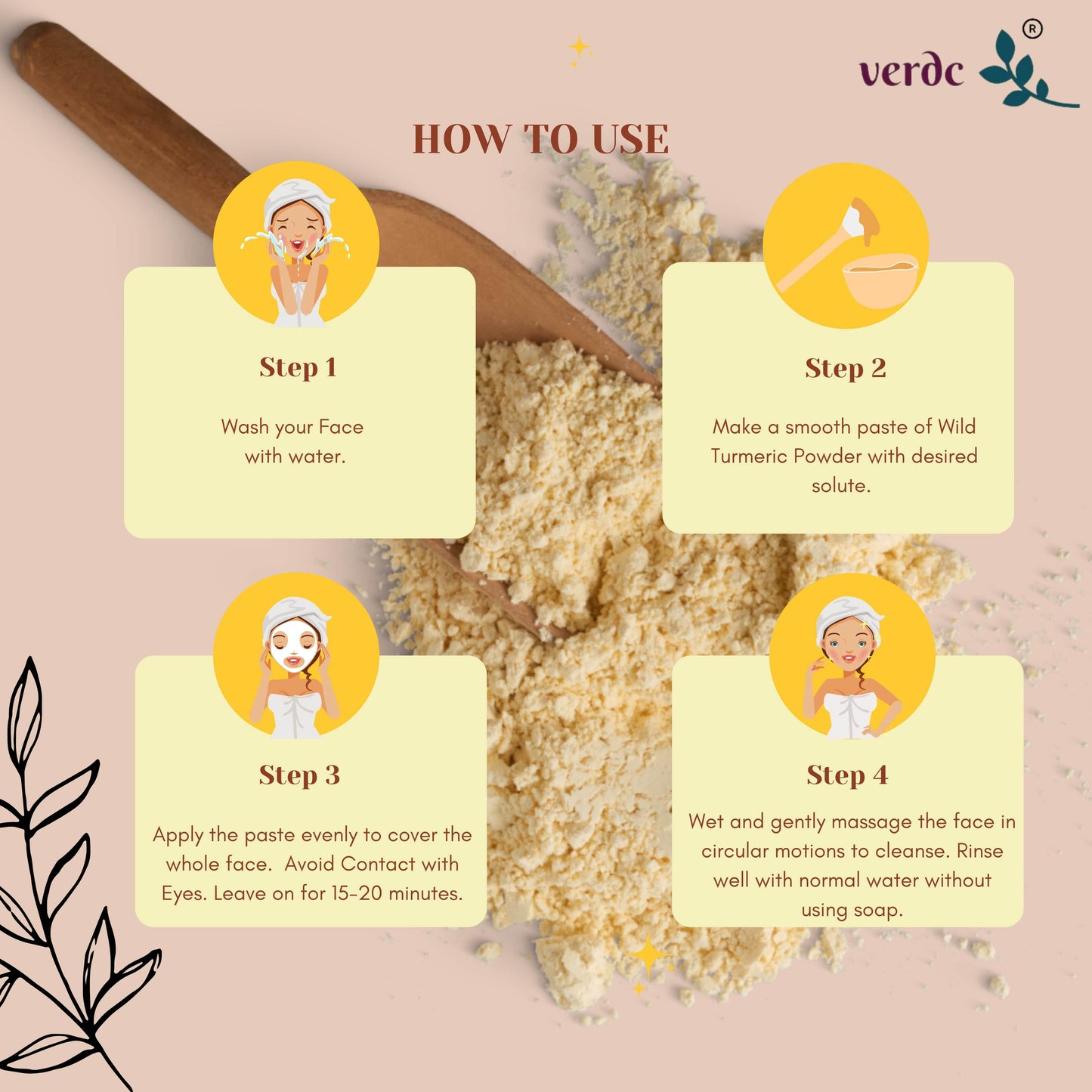 Wild Turmeric Face Pack Powder - 100% Organic Kasturi Haldi / Kasturi Manjal